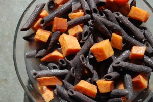 Black Bean Pasta with Sweet Potatoes